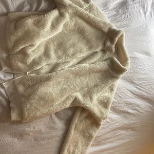 White Sherpa zip up
